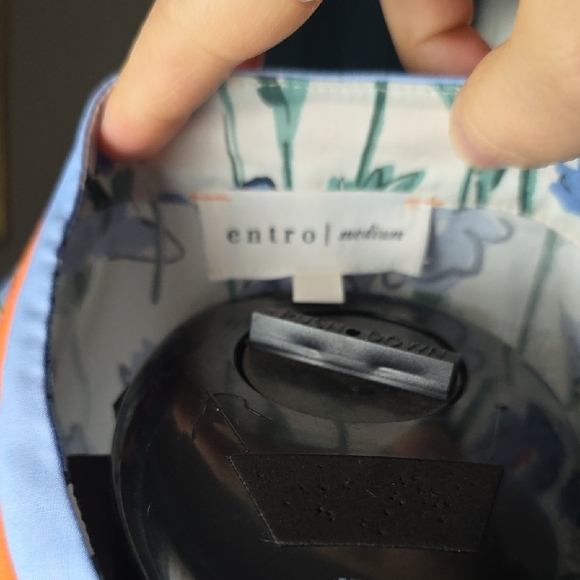 Entro Blue Floral Dress with Orange Accents - Picture 3 of 5